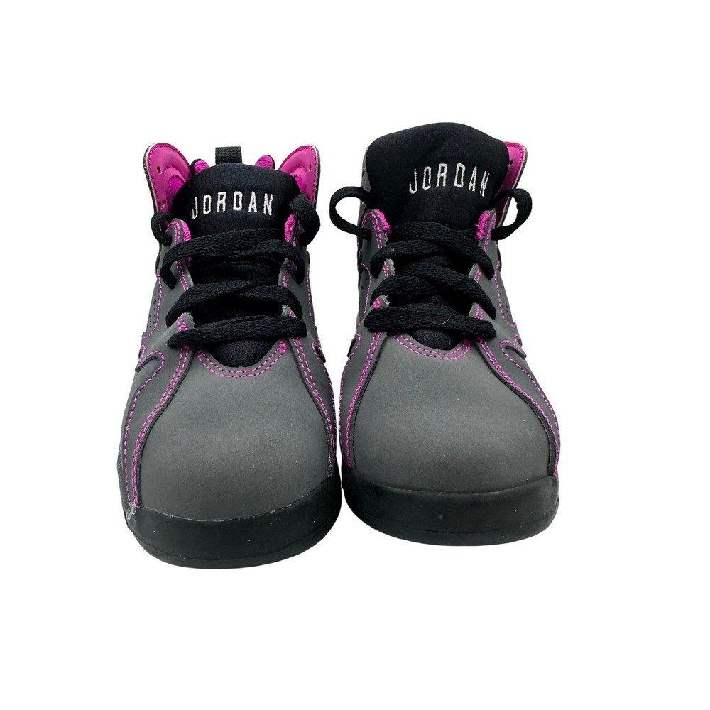Jordan 7 Retro Dark Grey Fuchsia Glow Kids Basketball Shoes 442960-027 1Y